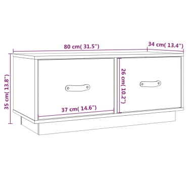 vidaXL Έπιπλο Τηλεόρασης Καφέ Μελί 80x34x35cm από Μασίφ Ξύλο Πεύκου