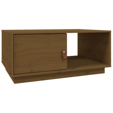vidaXL Τραπεζάκι Σαλονιού Καφέ μελί80x50x35,5cm από Μασίφ Ξύλο Πεύκου 1 τεμ.