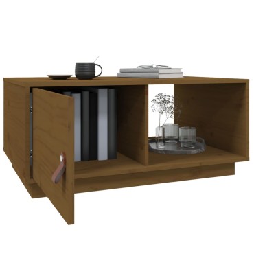 vidaXL Τραπεζάκι Σαλονιού Καφέ μελί80x50x35,5cm από Μασίφ Ξύλο Πεύκου 1 τεμ.