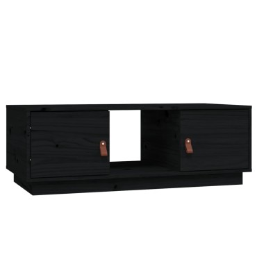 vidaXL Τραπεζάκι Σαλονιού Μαύρο 100x50x35cm από Μασίφ Ξύλο Πεύκου 1 τεμ.