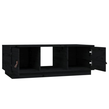 vidaXL Τραπεζάκι Σαλονιού Μαύρο 100x50x35cm από Μασίφ Ξύλο Πεύκου 1 τεμ.