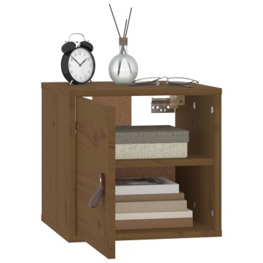 vidaXL Ντουλάπι Τοίχου Καφέ Μελί 31,5x30x30cm από Μασίφ Ξύλο Πεύκου 1 τεμ.