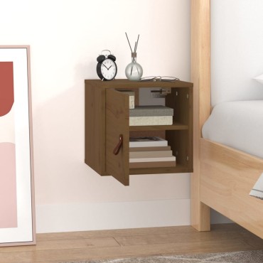 vidaXL Ντουλάπι Τοίχου Καφέ Μελί 31,5x30x30cm από Μασίφ Ξύλο Πεύκου 1 τεμ.
