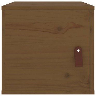 vidaXL Ντουλάπια Τοίχου 2 τεμ.Καφέ μελί31,5x30x30cm Μασίφ Ξύλο Πεύκου