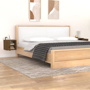 vidaXL Ντουλάπια Τοίχου 2 τεμ.Καφέ μελί31,5x30x30cm Μασίφ Ξύλο Πεύκου