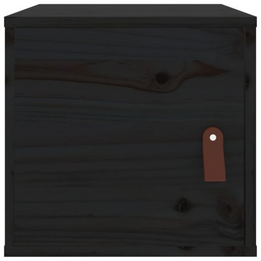 vidaXL Ντουλάπι Τοίχου Μαύρο 31,5x30x30cm από Μασίφ Ξύλο Πεύκου 1 τεμ.