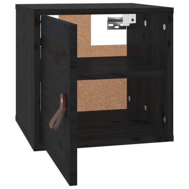 vidaXL Ντουλάπι Τοίχου Μαύρο 31,5x30x30cm από Μασίφ Ξύλο Πεύκου 1 τεμ.