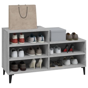 vidaXL Παπουτσοθήκη Γκρι Sonoma 102x36x60cm από Επεξεργασμένο Ξύλο