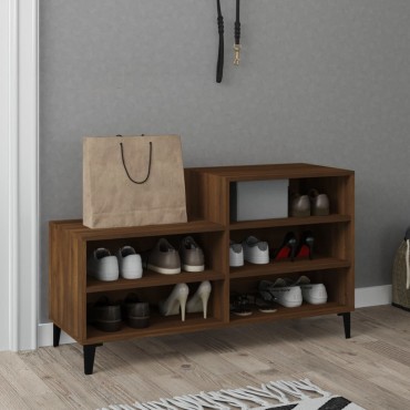 vidaXL Παπουτσοθήκη Καφέ Δρυς 102x36x60cm από Επεξεργασμένο Ξύλο