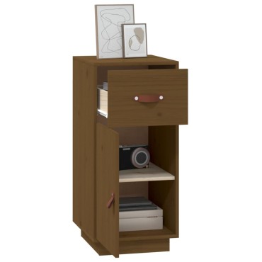vidaXL Μπουφές Καφέ Μελί 34x40x75cm από Μασίφ Ξύλο Πεύκου 1 τεμ.