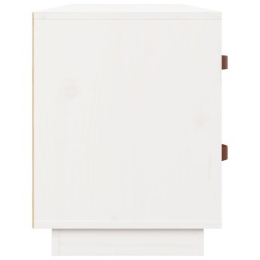 vidaXL Παπουτσοθήκη Λευκό 100x34x45cm από Μασίφ Ξύλο Πεύκου