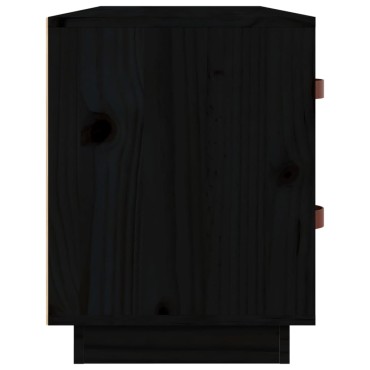 vidaXL Παπουτσοθήκη Μαύρο 100x34x45cm από Μασίφ Ξύλο Πεύκου