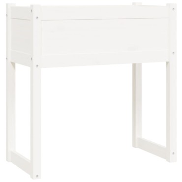 vidaXL Ζαρντινιέρα Λευκή 78x40x81 εκ. από Μασίφ Ξύλο Πεύκου