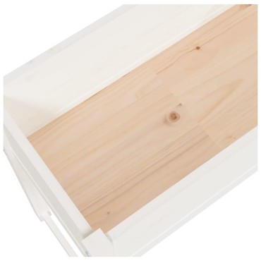 vidaXL Ζαρντινιέρα Λευκή 78x40x81 εκ. από Μασίφ Ξύλο Πεύκου