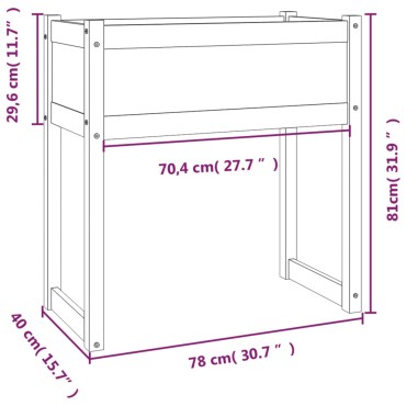 vidaXL Ζαρντινιέρα Λευκή 78x40x81 εκ. από Μασίφ Ξύλο Πεύκου