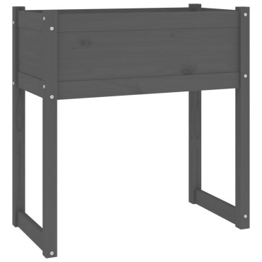 vidaXL Ζαρντινιέρα Γκρι 78x40x81 εκ. από Μασίφ Ξύλο Πεύκου
