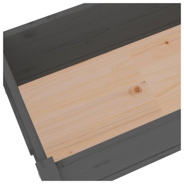 vidaXL Ζαρντινιέρα Γκρι 78x40x81 εκ. από Μασίφ Ξύλο Πεύκου