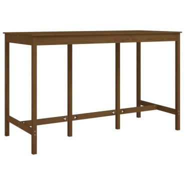 vidaXL Τραπέζι Μπαρ Καφέ Μελί 180x80x110cm από Μασίφ Ξύλο Πεύκου 1 τεμ.