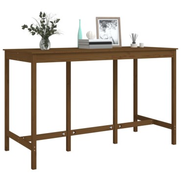 vidaXL Τραπέζι Μπαρ Καφέ Μελί 180x80x110cm από Μασίφ Ξύλο Πεύκου 1 τεμ.