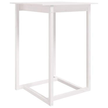 vidaXL Τραπέζι Μπαρ Λευκό 80x80x110cm από Μασίφ Ξύλο Πεύκου 1 τεμ.