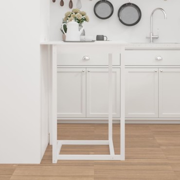 vidaXL Τραπέζι Μπαρ Λευκό 80x80x110cm από Μασίφ Ξύλο Πεύκου 1 τεμ.