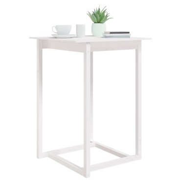 vidaXL Τραπέζι Μπαρ Λευκό 80x80x110cm από Μασίφ Ξύλο Πεύκου 1 τεμ.