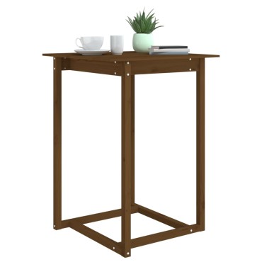 vidaXL Τραπέζι Μπαρ Καφέ Μελί 80x80x110cm από Μασίφ Ξύλο Πεύκου 1 τεμ.
