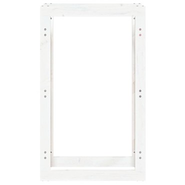 vidaXL Ραφιέρα Καυσόξυλων Λευκή 60x25x100 εκ. από Μασίφ Ξύλο Πεύκου