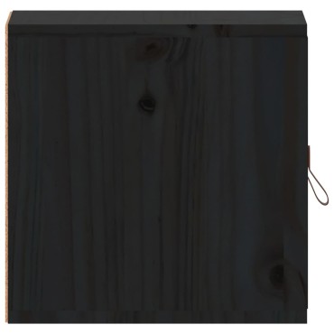 vidaXL Ντουλάπια Τοίχου 2 τεμ. Μαύρα31,5x30x30cm από Μασίφ Ξύλο Πεύκου