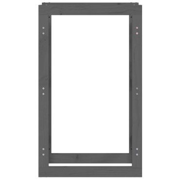 vidaXL Ραφιέρα Καυσόξυλων Γκρι 60x25x100 εκ. από Μασίφ Ξύλο Πεύκου