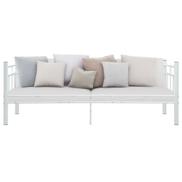 vidaXL Πλαίσιο για Καναπέ - Κρεβάτι Λευκό 90x200cm Μεταλλικό 1 τεμ. - Μονό