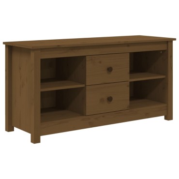 vidaXL Έπιπλο Τηλεόρασης Μελί Καφέ 103x36,5x52cm από Μασίφ Ξύλο Πεύκου