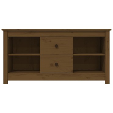 vidaXL Έπιπλο Τηλεόρασης Μελί Καφέ 103x36,5x52cm από Μασίφ Ξύλο Πεύκου