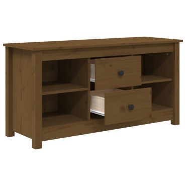 vidaXL Έπιπλο Τηλεόρασης Μελί Καφέ 103x36,5x52cm από Μασίφ Ξύλο Πεύκου