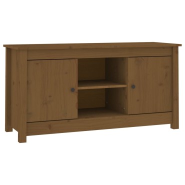 vidaXL Έπιπλο Τηλεόρασης Μελί Καφέ 103x36,5x52cm από Μασίφ Ξύλο Πεύκου