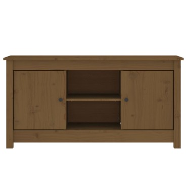 vidaXL Έπιπλο Τηλεόρασης Μελί Καφέ 103x36,5x52cm από Μασίφ Ξύλο Πεύκου