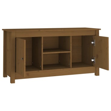 vidaXL Έπιπλο Τηλεόρασης Μελί Καφέ 103x36,5x52cm από Μασίφ Ξύλο Πεύκου