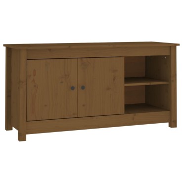 vidaXL Έπιπλο Τηλεόρασης Μελί Καφέ 103x36,5x52cm από Μασίφ Ξύλο Πεύκου