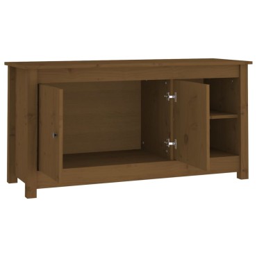 vidaXL Έπιπλο Τηλεόρασης Μελί Καφέ 103x36,5x52cm από Μασίφ Ξύλο Πεύκου
