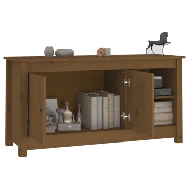 vidaXL Έπιπλο Τηλεόρασης Μελί Καφέ 103x36,5x52cm από Μασίφ Ξύλο Πεύκου