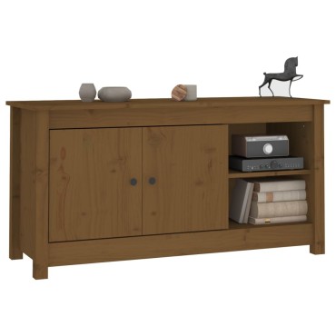 vidaXL Έπιπλο Τηλεόρασης Μελί Καφέ 103x36,5x52cm από Μασίφ Ξύλο Πεύκου