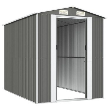 vidaXL Αποθήκη Κήπου Ανοιχτό γκρι 192x274x223 εκ. Γαλβανισμένο Ατσάλι