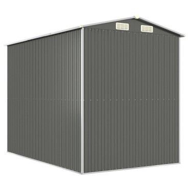 vidaXL Αποθήκη Κήπου Ανοιχτό γκρι 192x274x223 εκ. Γαλβανισμένο Ατσάλι