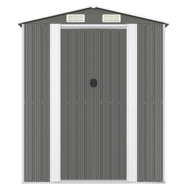 vidaXL Αποθήκη Κήπου Ανοιχτό γκρι 192x357x223 εκ. Γαλβανισμένο Ατσάλι