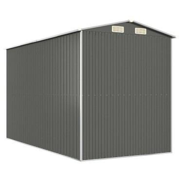 vidaXL Αποθήκη Κήπου Ανοιχτό γκρι 192x357x223 εκ. Γαλβανισμένο Ατσάλι