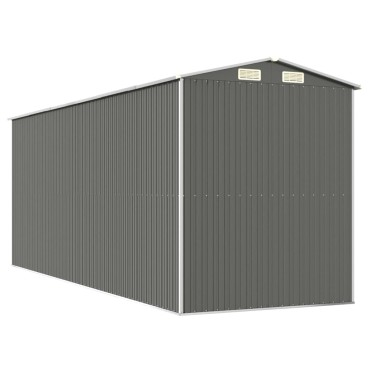 vidaXL Αποθήκη Κήπου Ανοιχτό γκρι 192x523x223 εκ. Γαλβανισμένο Ατσάλι