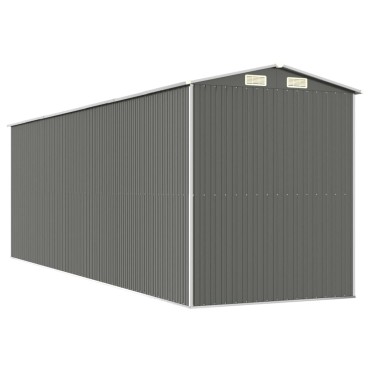 vidaXL Αποθήκη Κήπου Ανοιχτό γκρι 192x606x223 εκ. Γαλβανισμένο Ατσάλι