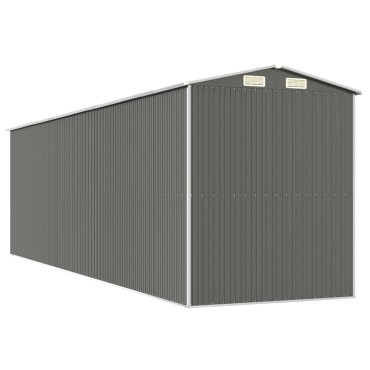 vidaXL Αποθήκη Κήπου Ανοιχτό γκρι 192x689x223 εκ. Γαλβανισμένο Ατσάλι