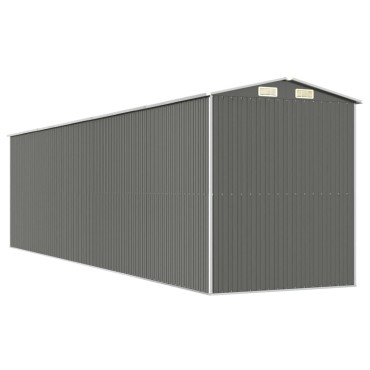 vidaXL Αποθήκη Κήπου Ανοιχτό γκρι 192x772x223 εκ. Γαλβανισμένο Ατσάλι