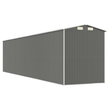 vidaXL Αποθήκη Κήπου Ανοιχτό γκρι 192x855x223 εκ. Γαλβανισμένο Ατσάλι